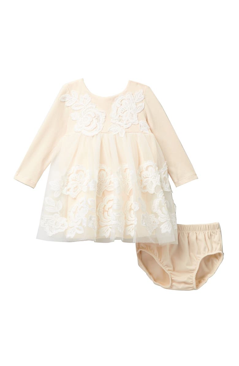 Biscotti Champagne Embroidered Dress, Main, color, 