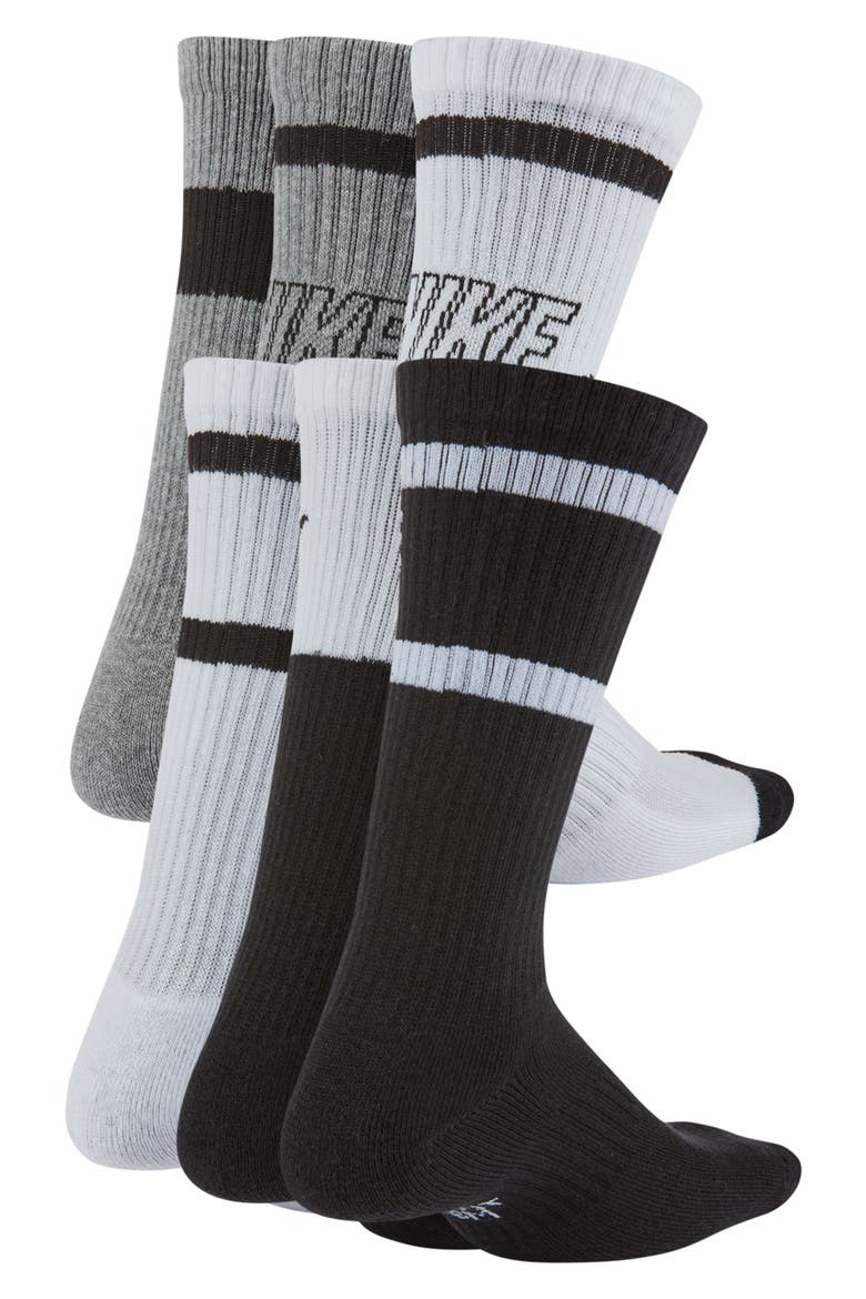Kids' Assorted 6-Pack Dri-FIT Everyday Cush Crew Socks, Alternate, color, 901 MULTI-COLOR