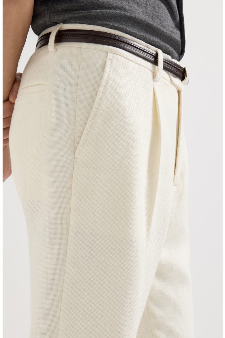 Trousers with pleats, Alternate, color, Off-White
