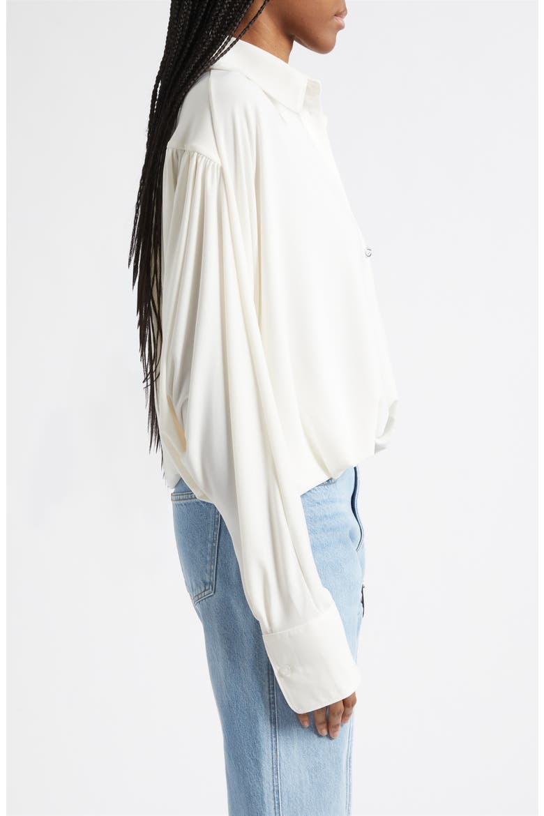 Oversize Draped Bodysuit, Alternate, color, WHITE