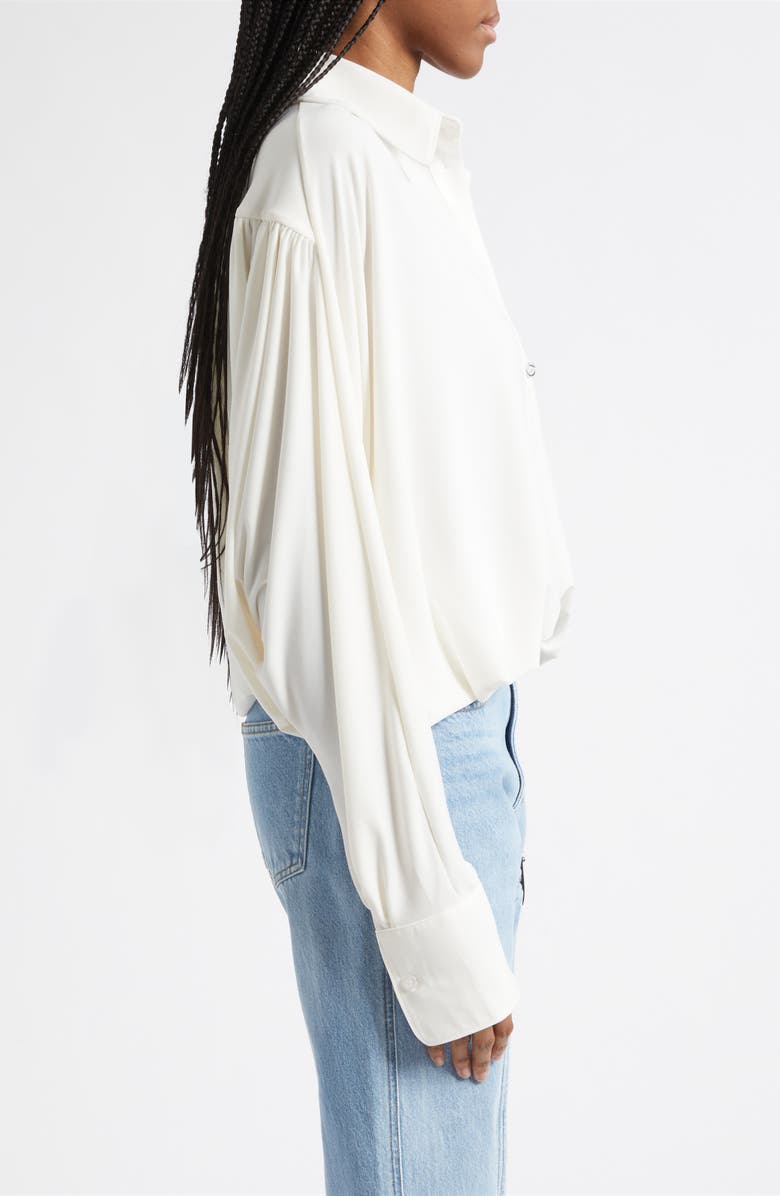Coperni Oversize Draped Bodysuit, Alternate, color, White