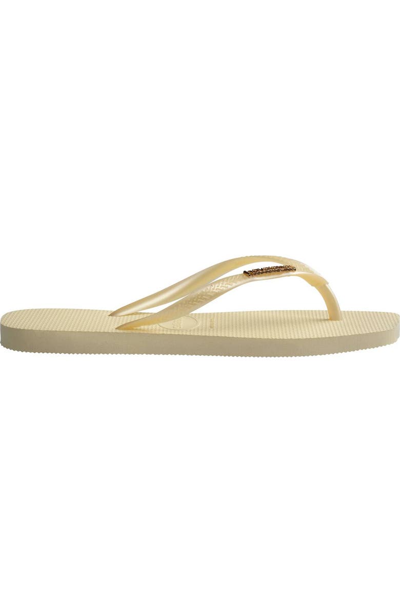 Havaianas Slim Square Logo Flip Flop, Alternate, color, Buttercream