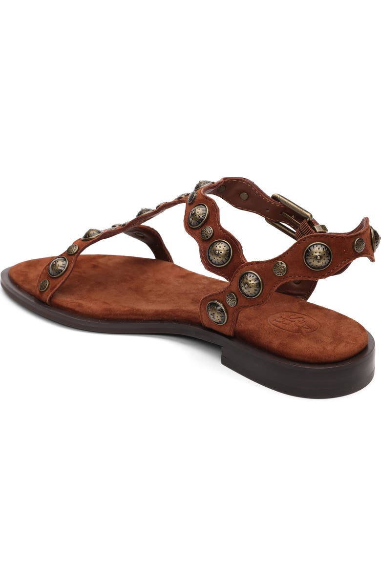 Ash Phanny Metallic Studded Ankle Strap Sandal, Alternate, color, Tajine