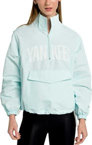 LUSSO Women's Lusso Light Blue New York Yankees Parker Half-Zip Jacket