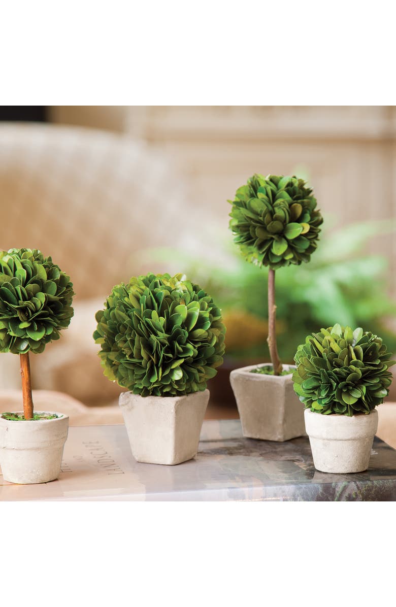 Napa Home & Garden Boxwood Mini Faux (Fake) Topiaries In Pots Set of 5, Alternate, color, Green