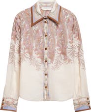 Zimmermann Alchemy Paisley Ramie Button-Up Shirt