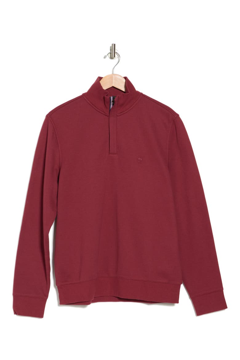 Piqué Knit Half Zip Sweatshirt, Alternate, color, DARK RED