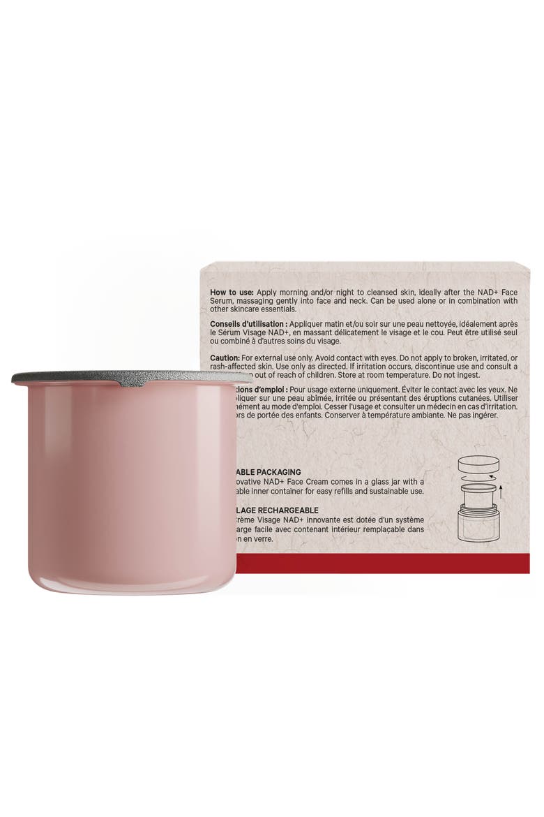 NAD+ Face Cream Refill, Resveratrol, Collagen, Hyaluronic Acid, Aloe Vera, Alternate, color, White