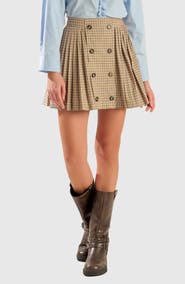 FREEMARKET Plaid Pleated Miniskirt
