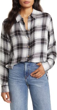 Lucky Brand Cloud Plaid Boyfriend Shirt