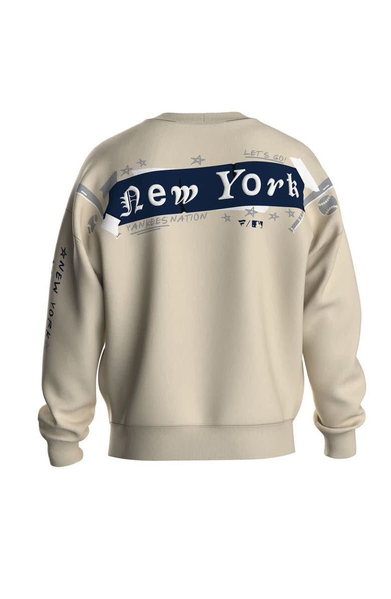 FANATICS Women's Fanatics Beige New York Yankees Graffiti Fleece Sweatshirt, Alternate, color, Beige