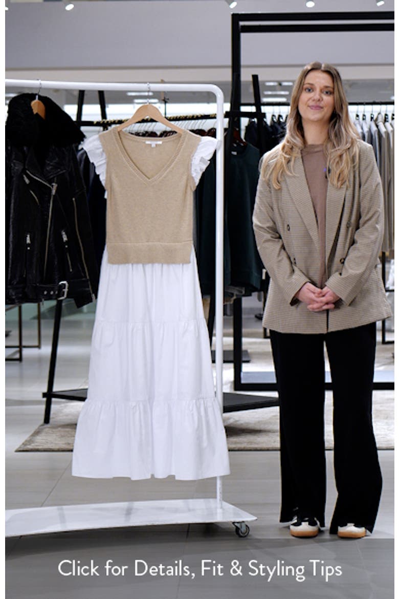 Mixed Media Tiered Cotton Poplin Dress video