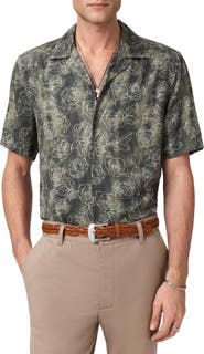 John Varvatos Dan Print Modal Camp Shirt