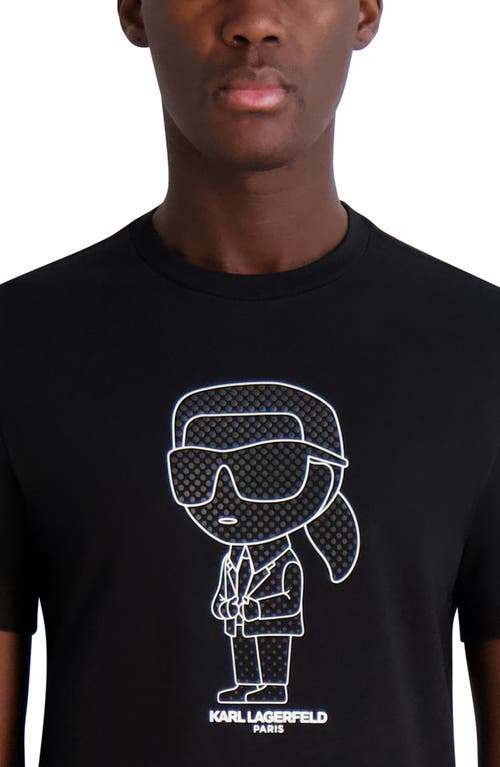 Karl Lagerfeld Paris Rubberized Karl Cotton Graphic T-shirt In Black/navy