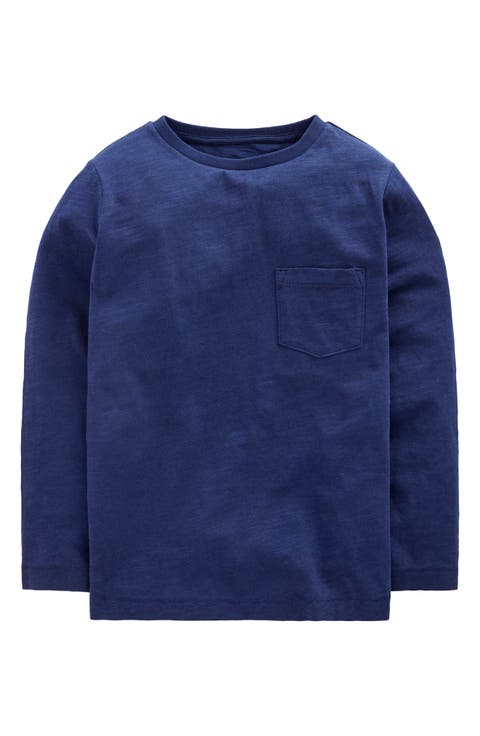 Kids' Everyday Long Sleeve Cotton Pocket T-Shirt