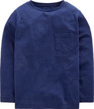 Mini Boden Kids' Everyday Long Sleeve Cotton Pocket T-Shirt