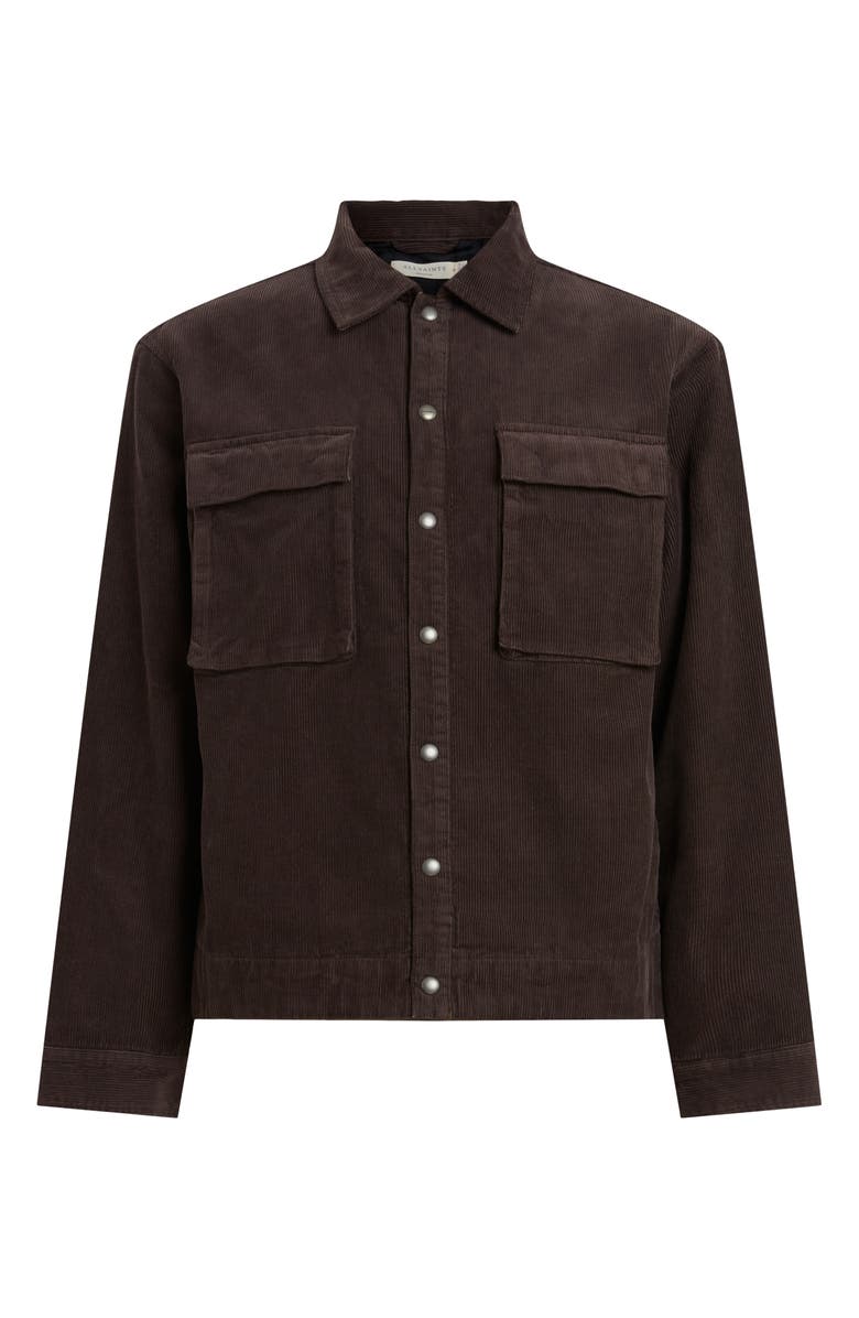 AllSaints Natt Corduroy Organic Cotton Blend Jacket, Alternate, color, Brooklyn Brown