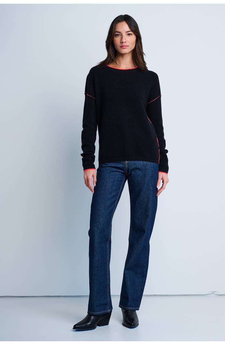 Lisa Todd Around Town Cotton Cashmere Sweater, Alternate, color, Black Fog