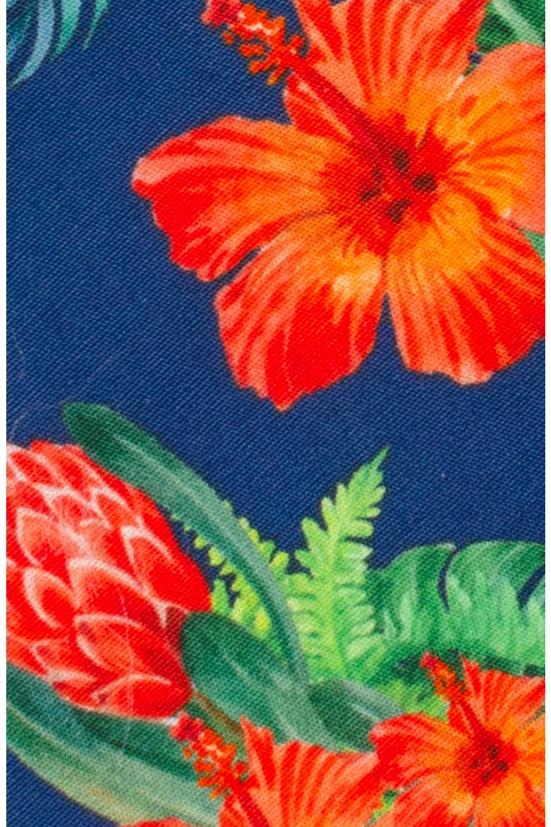 Tropical Hibiscus Silk Blend Tie, Alternate, color, NAVY