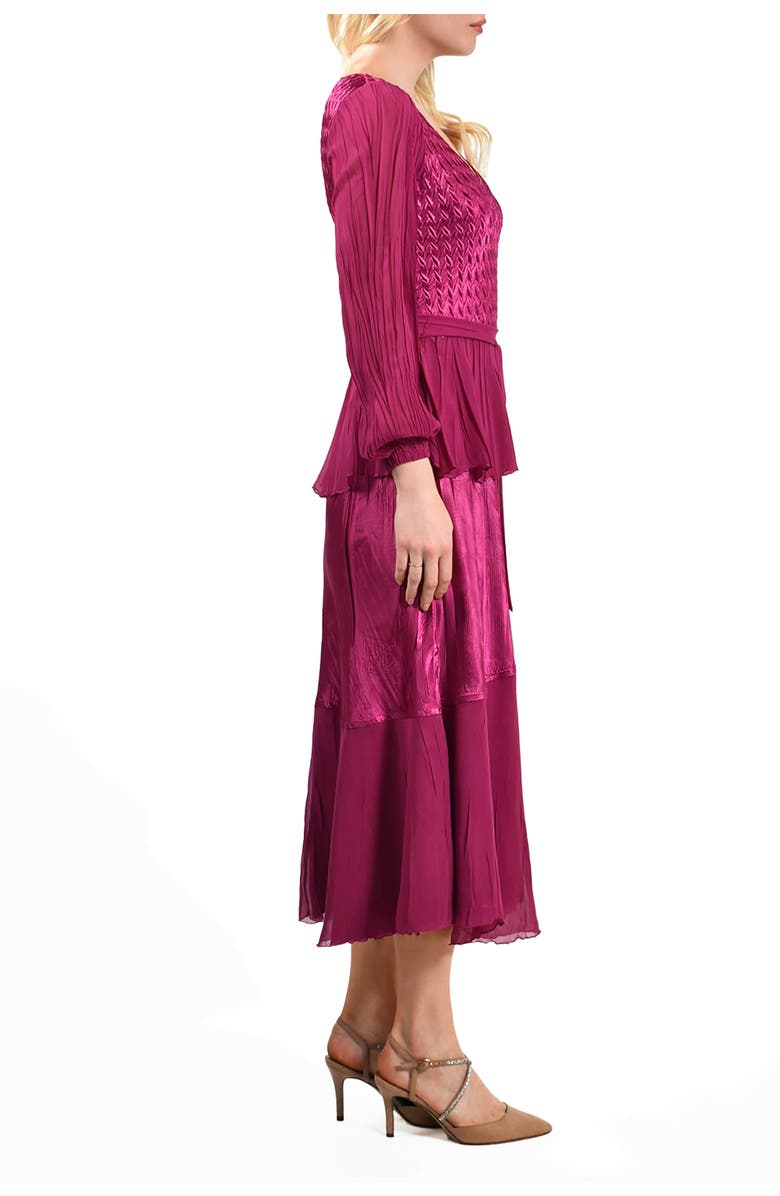 Komarov Long Sleeve Peplum Dress, Alternate, color, Magenta