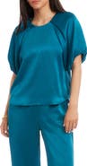 Karen Kane Puff Sleeve Satin Top