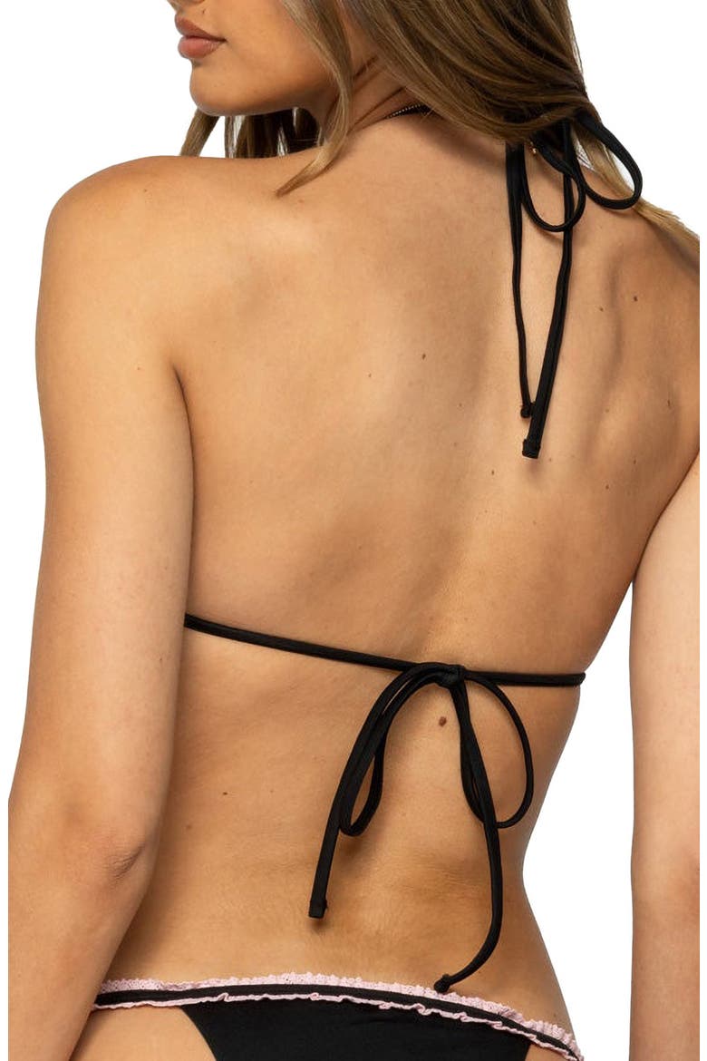 Mandy Triangle Bikini Top, Alternate, color, BLACK