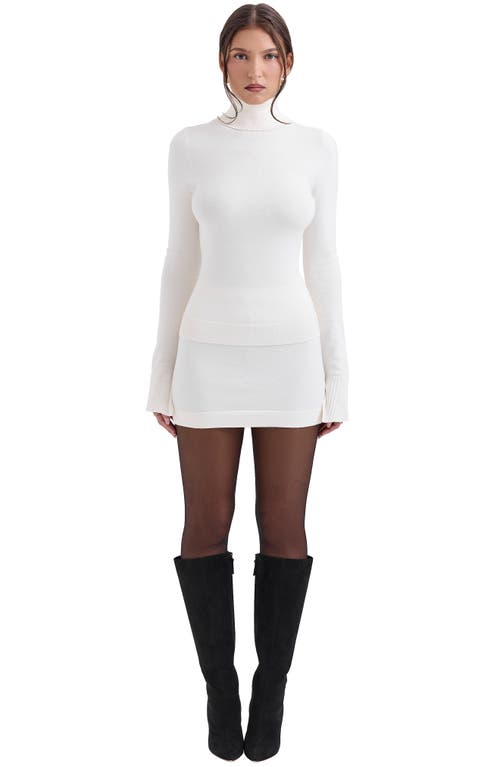 House Of Cb Asher Cotton & Cashmere Knit Miniskirt In Ivory