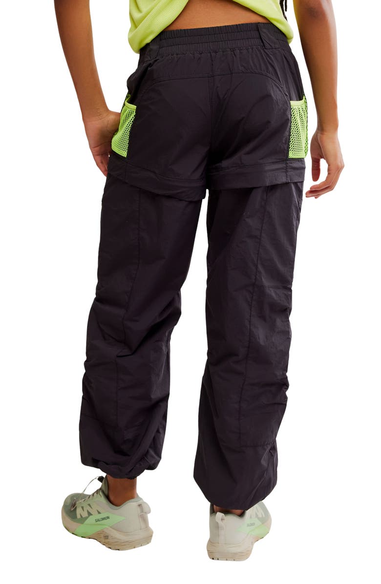 Free People Morning Meadow Convertible Pants, Alternate, color, Black