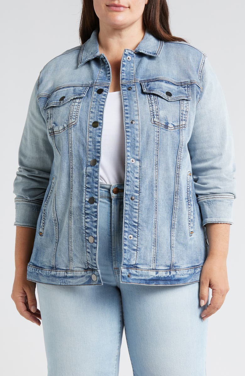 Universal Standard Denim Chore Jacket, Main, color, Light Blue