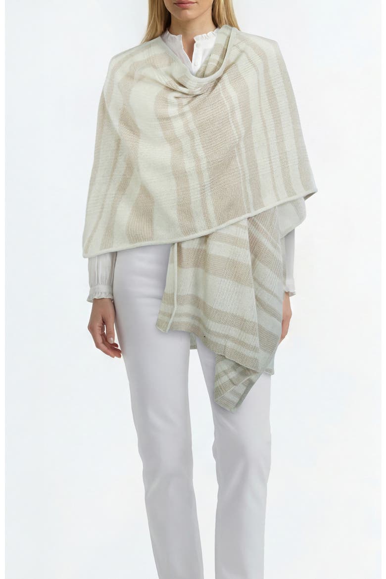 Cashmere lightweight striped shawl, Main, color, YOGI IVORY/MUSHROOM