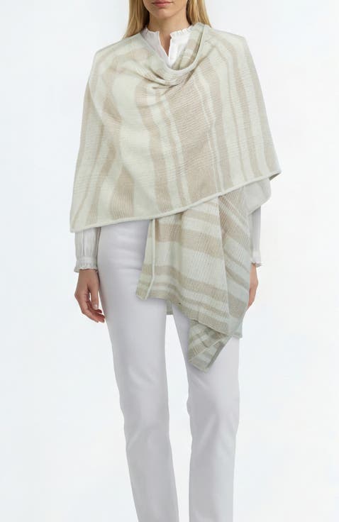 Cashmere lightweight striped shawl