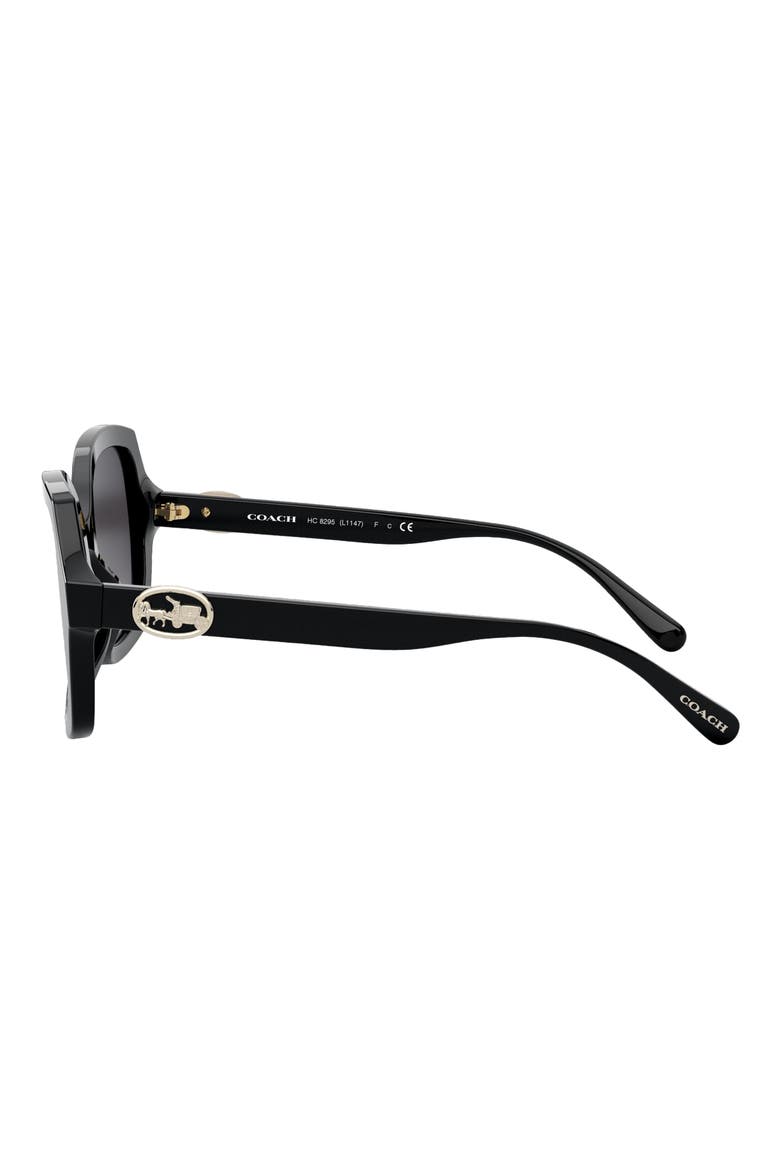 Horse & Carriage 56mm Gradient Square Sunglasses, Alternate, color, BLACK