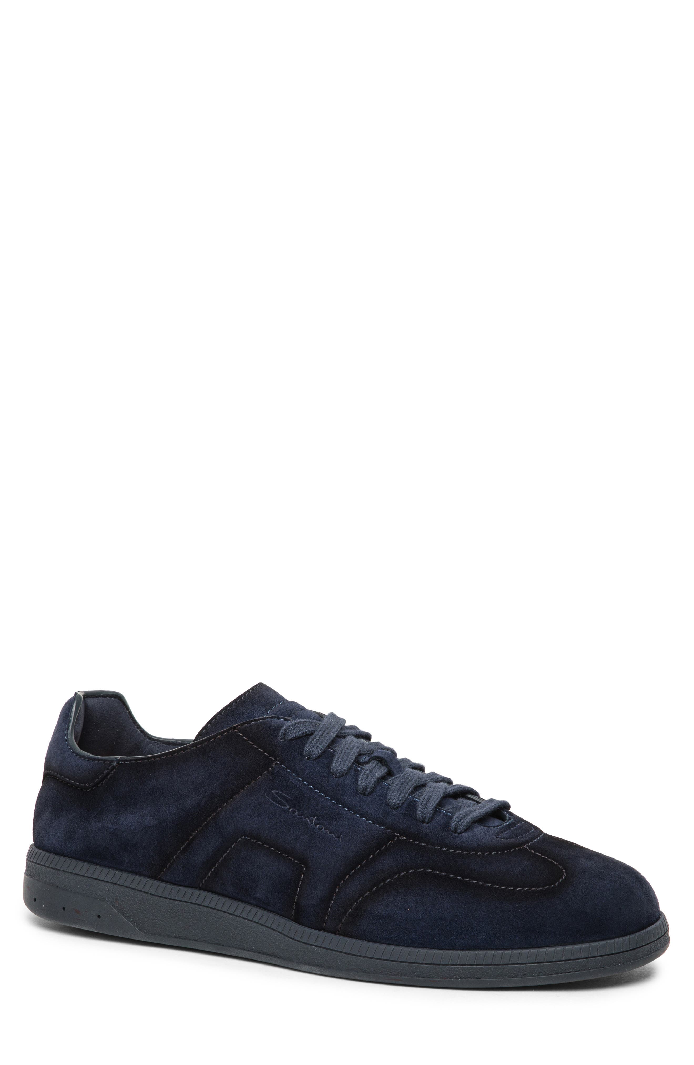 Santoni Low Top Sneaker, Main, color, Blue-U60