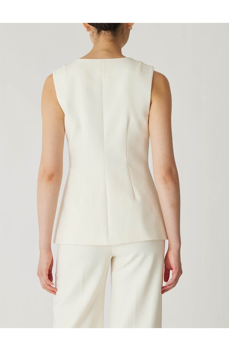 Rebecca Taylor Refined Suiting Button Front Vest, Alternate, color, Cream