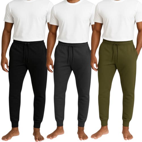 Benben 3 Pack Ultra Soft Fleece Jogger Sweatpants In Multi