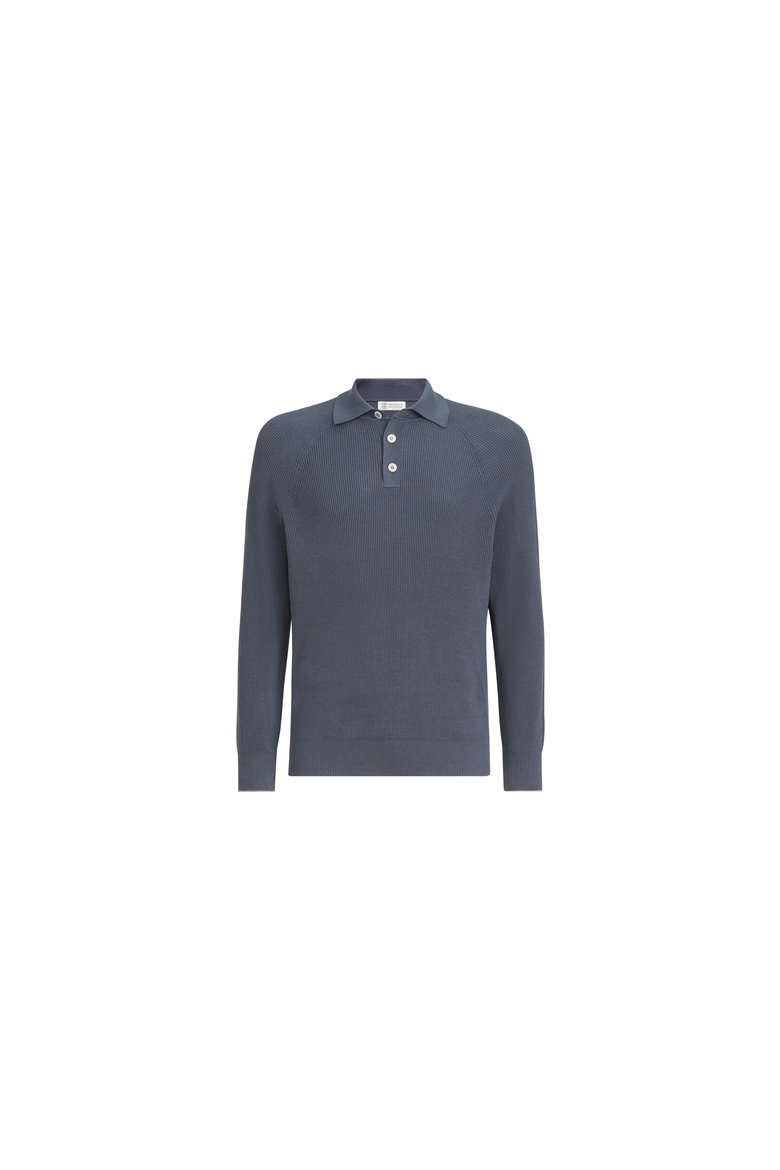 English Rib knit polo, Alternate, color, Lignite Grey