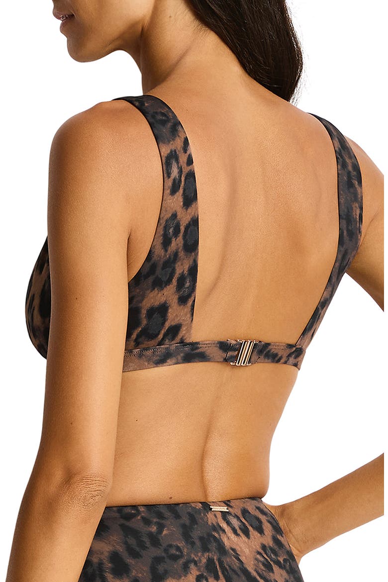 Savanna Plunge Bikini Top, Alternate, color, CHOCOLATE