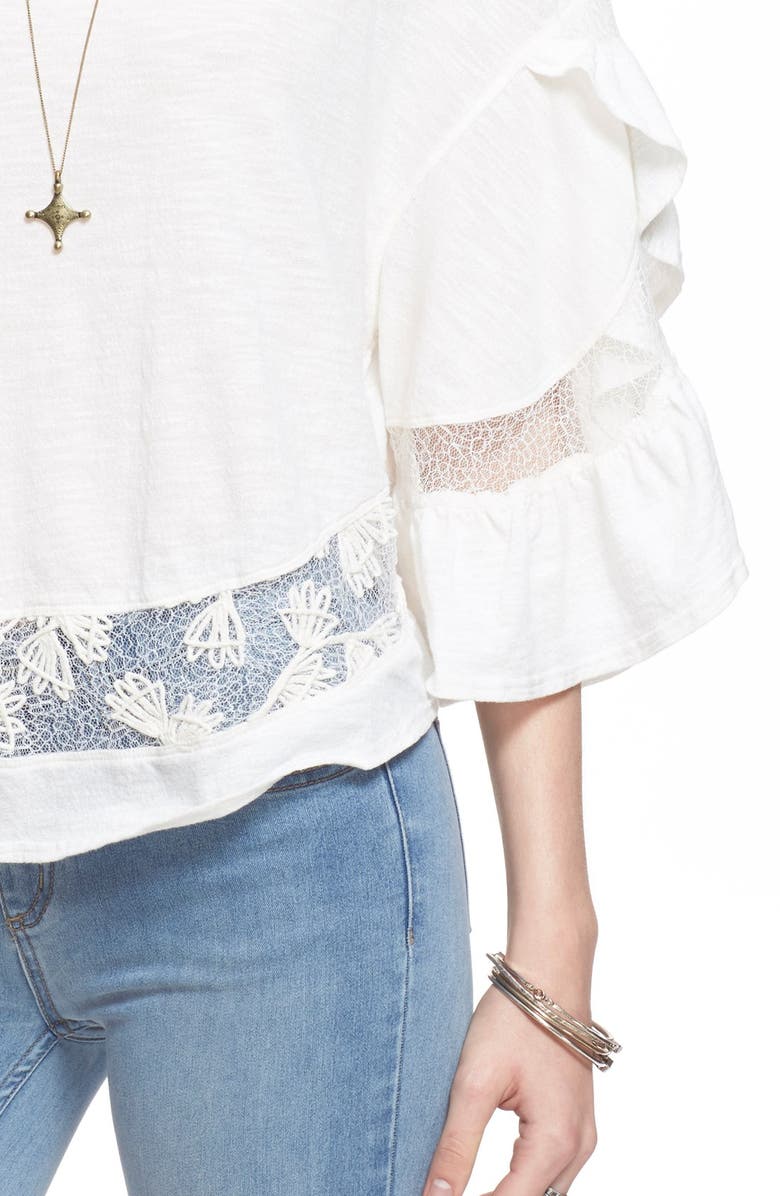 Free People 'Love Affair' Lace Inset Knit Top, Alternate, color,