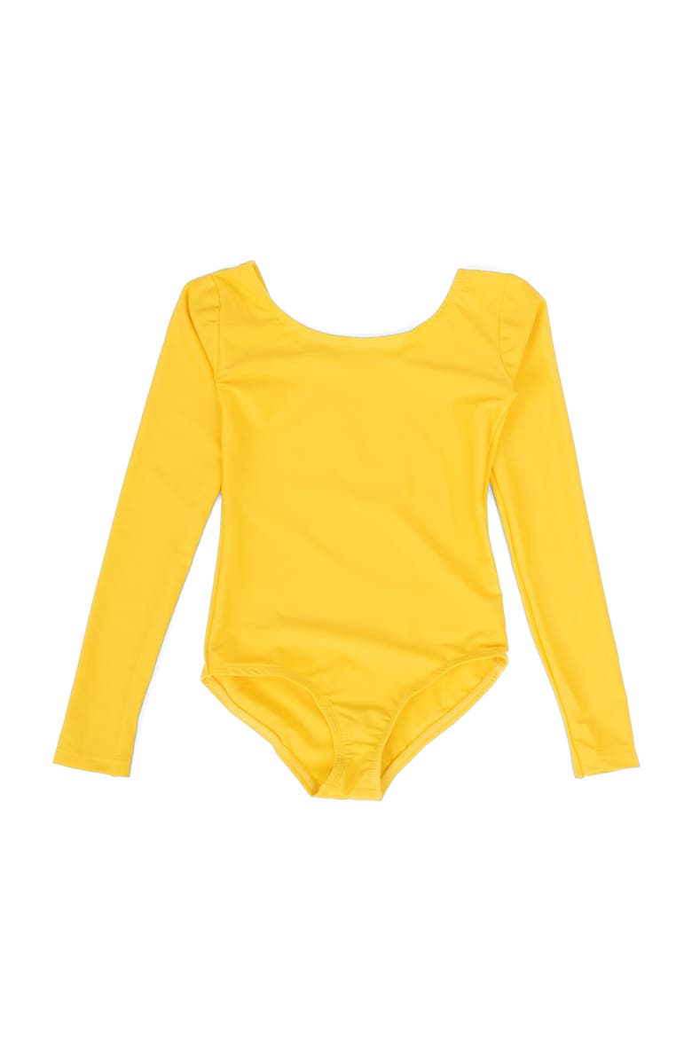 Leveret Girls Long Sleeve Leotard, Alternate, color, Yellow