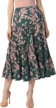 Kimi & Kai Women's Tiered Midi Skirt
