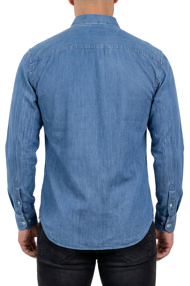 Ceremony Prince Stand Collar Dress Shirt, Alternate, color, BLUE