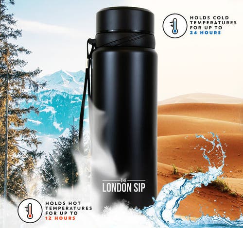 London Sip Infuser Bottle 2-pack, 25oz In Black