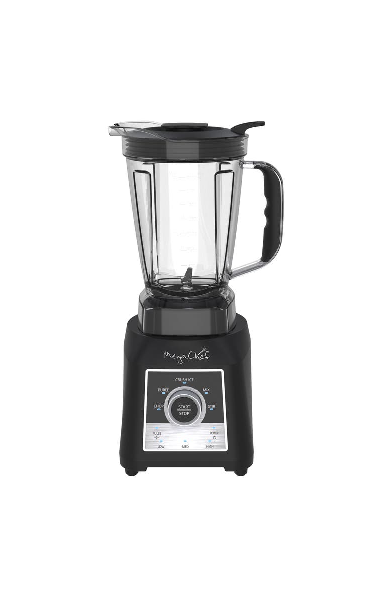 Megachef 1400 Watt Knob Panel 8 Cup Blender with Food Processor and 2 To-Go Cups, Alternate, color, Black