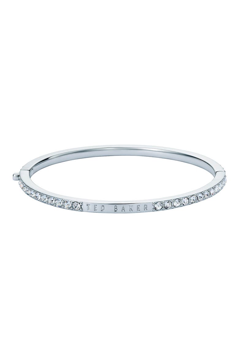 Claudia Narrow Crystal Hinge Bracelet, Alternate, color, SILVER TONE / CLEAR CRYSTAL