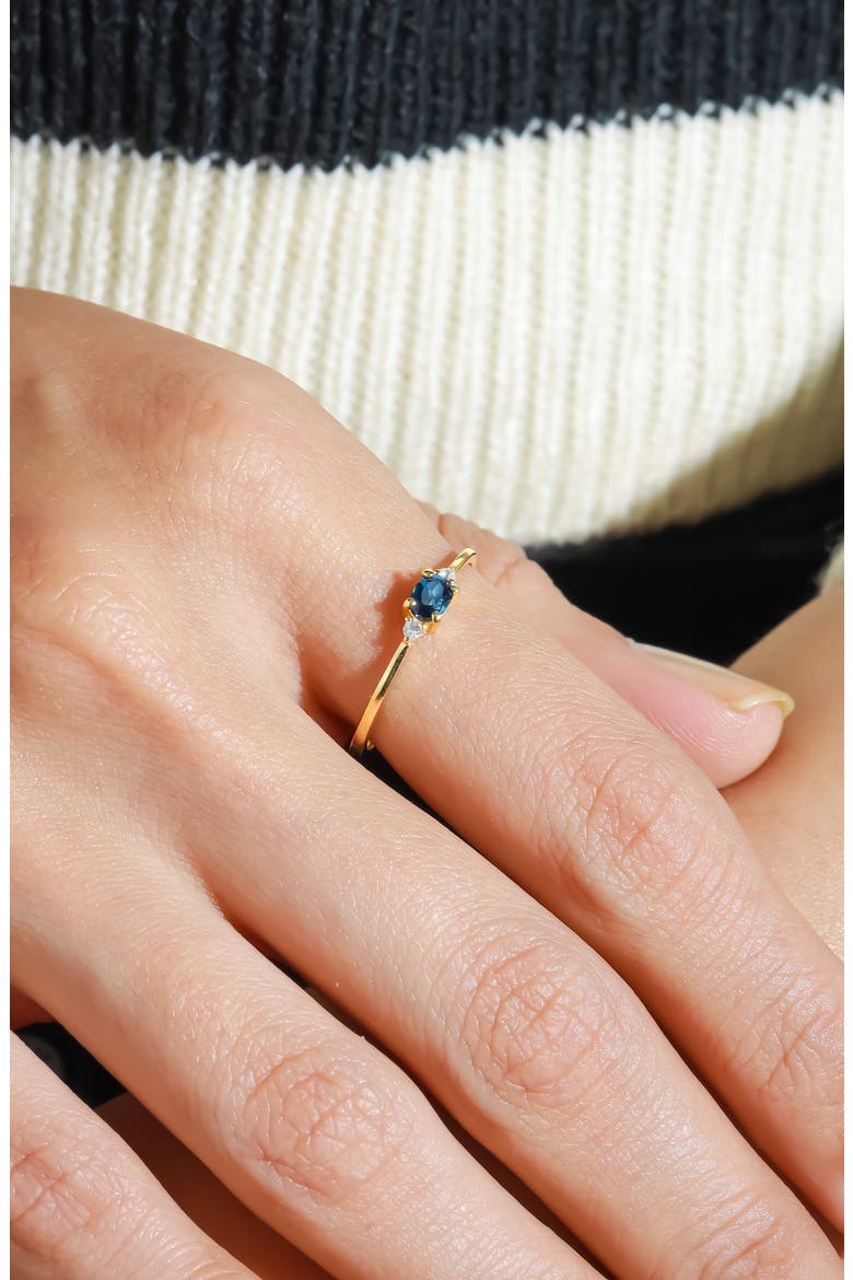 Oval & Round Gemstone Ring, Alternate, color, BLUE
