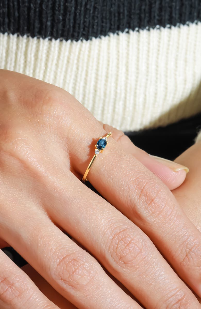 YS GEMS Oval & Round Gemstone Ring, Alternate, color, Blue