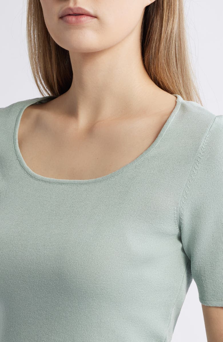 Anne Klein Scoop Neck Short Sleeve Sweater, Alternate, color, 