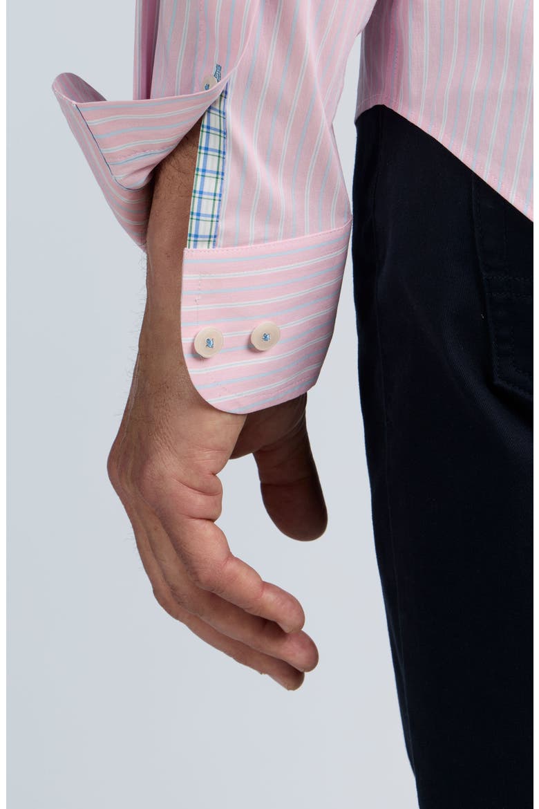 CottonTek Performance Button-Up Shirt, Alternate, color, PINK