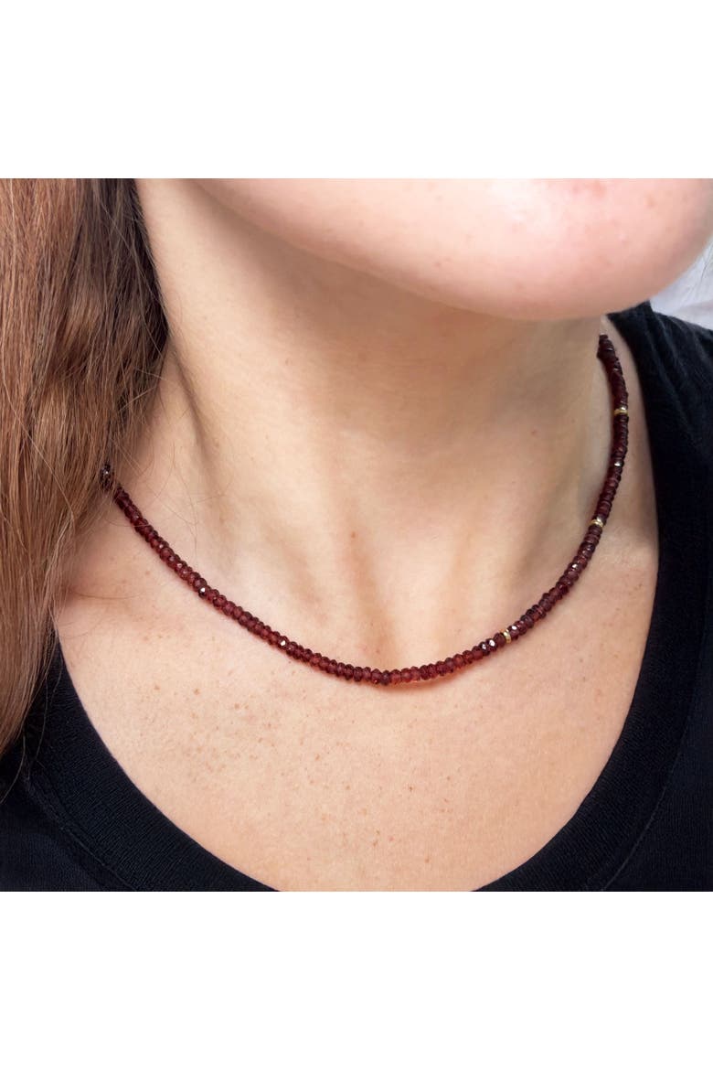 Garnet Bead Necklace, Alternate, color, Garnet