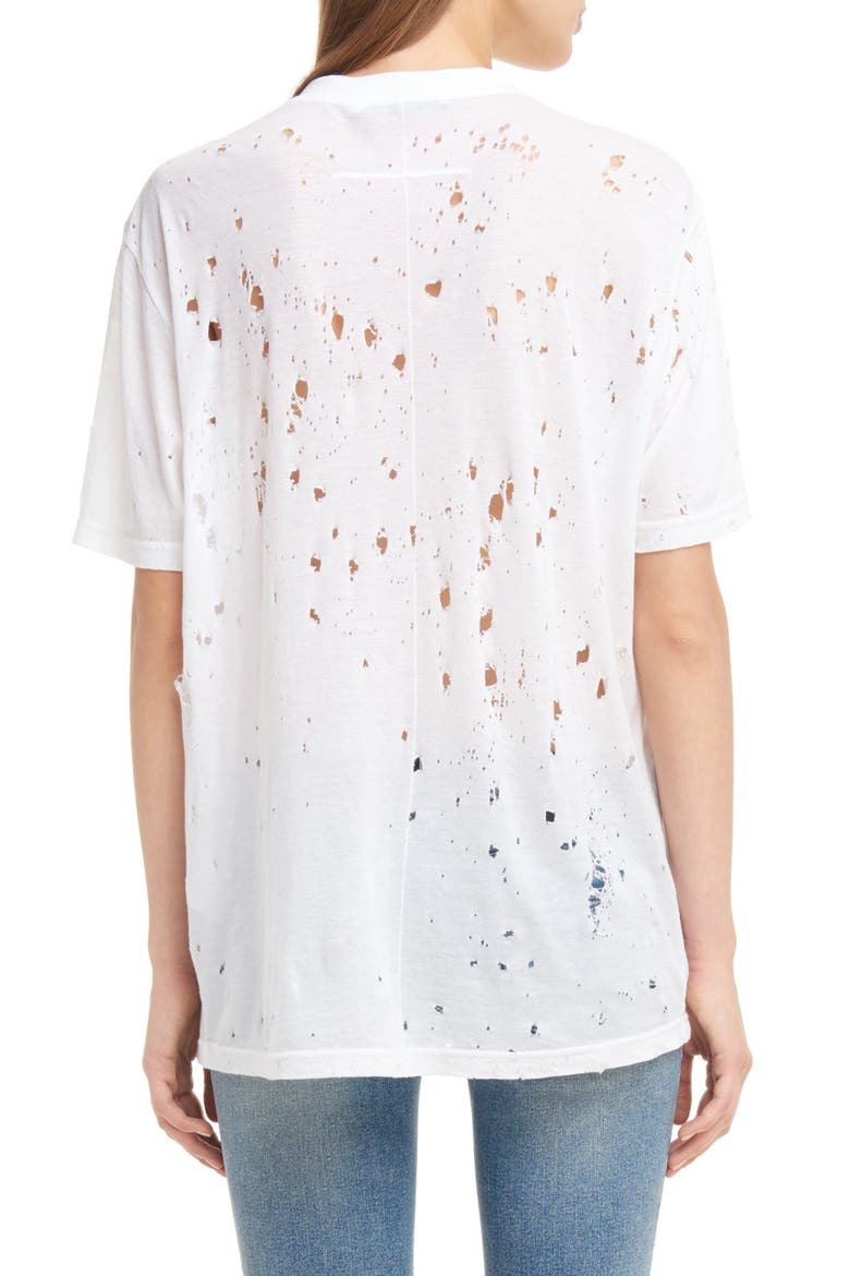 Destroyed Logo Tee, Alternate, color, WHITE/ RED